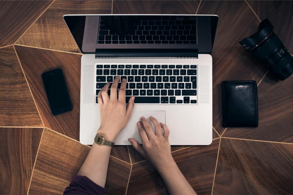 Person working on laptop