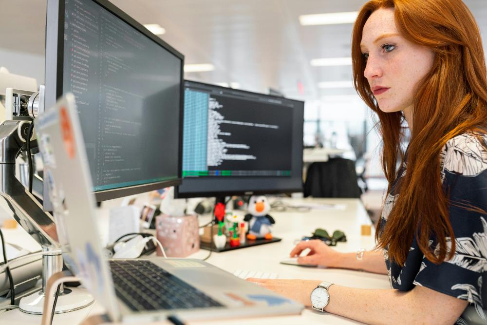 Professional lady working on her computer